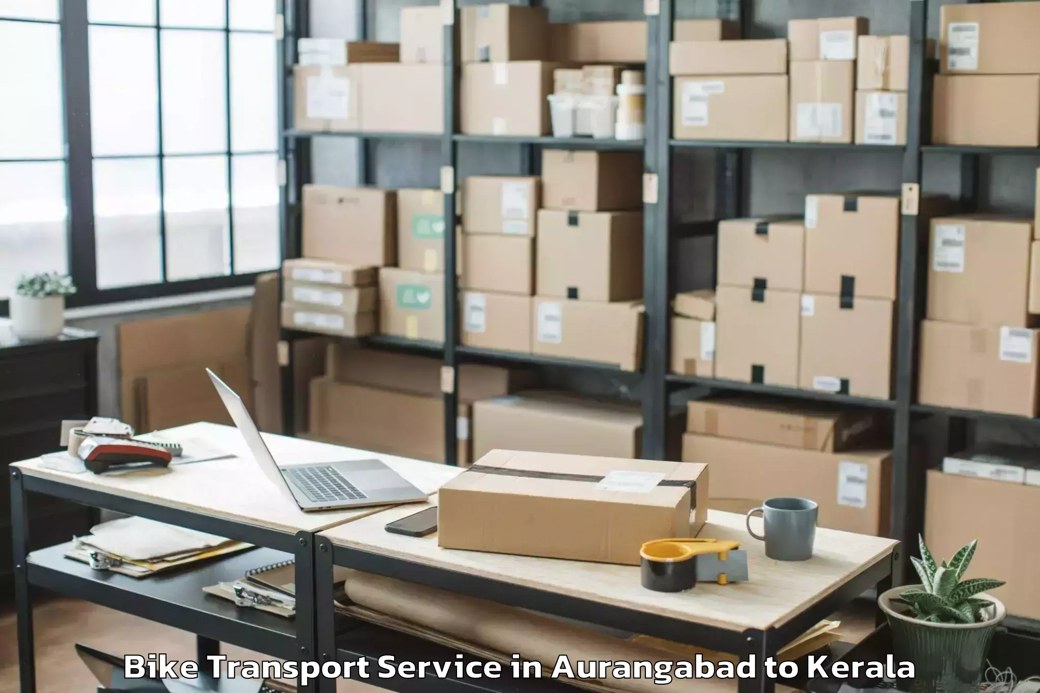 Book Aurangabad to Y Mall Thriprayar Bike Transport Online